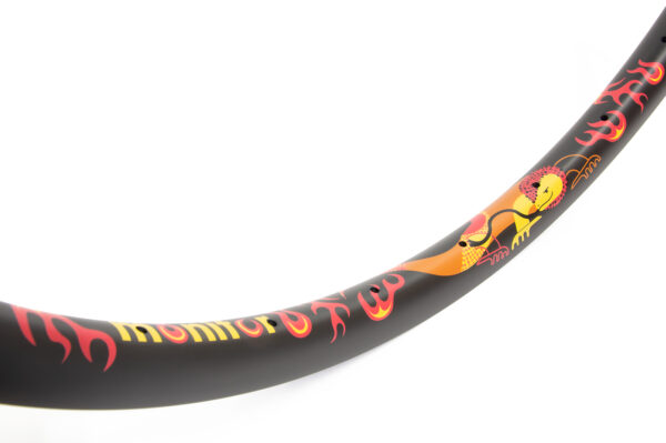 red & orange Monitor carbon rim