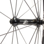 Lark straight-pull front hub with etched logo