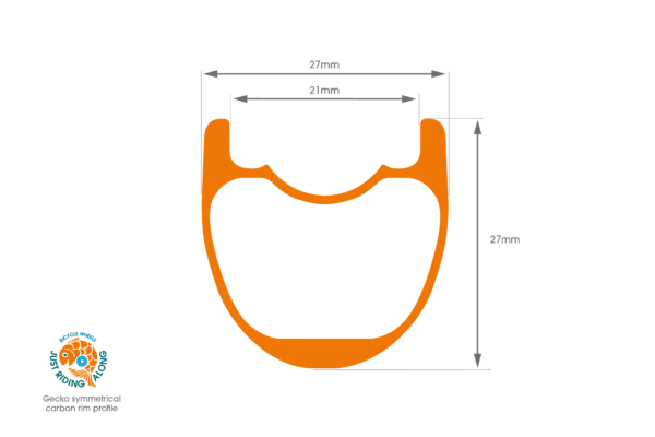 Gecko carbon rim with symmetrical profile Gecko carbon rim with symmetrical profile