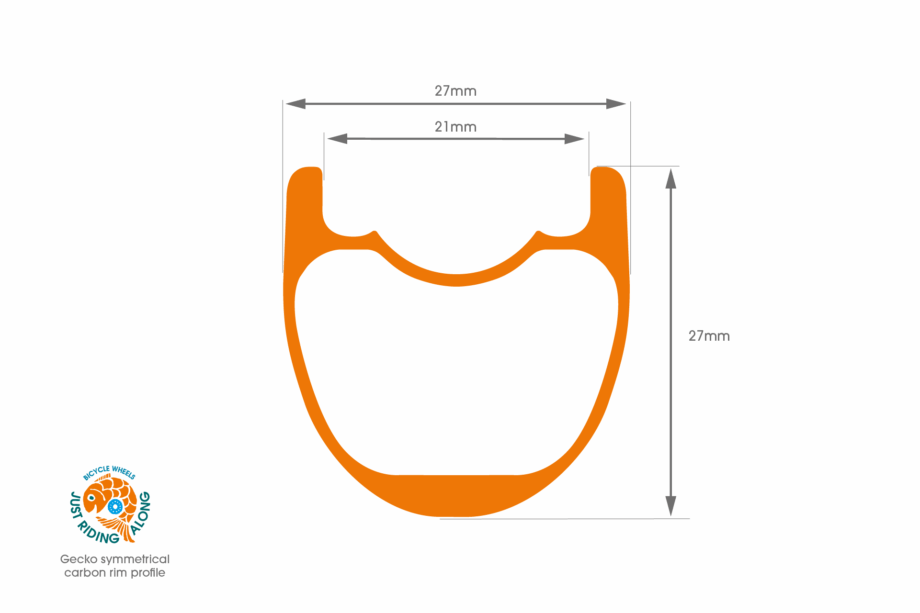 Gecko carbon rim with symmetrical profile