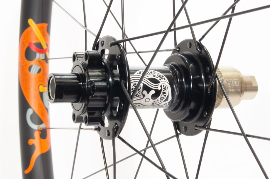 6-bolt boost rear hub with Karve etching