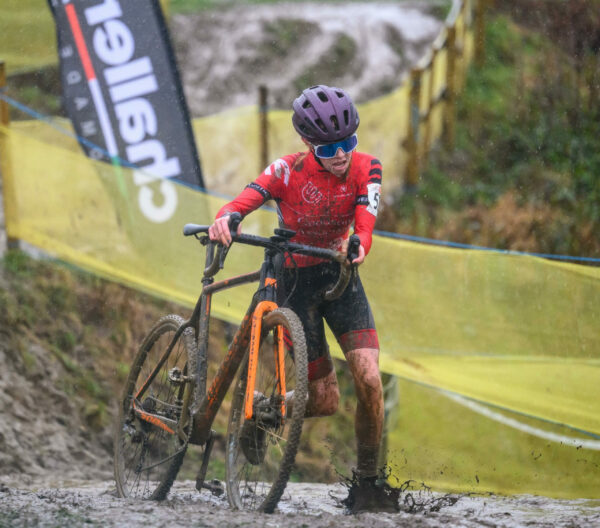 Daisy at a muddy Cyclocross arce