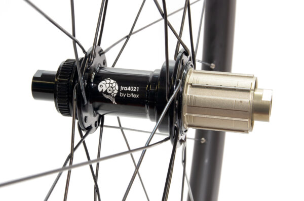 Mahi Mahi Core disk rear centre-lock J-bend hub with laser etched logo on underside