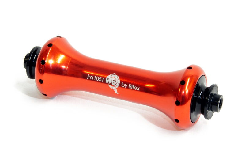 JRA straight-pull road hub in red